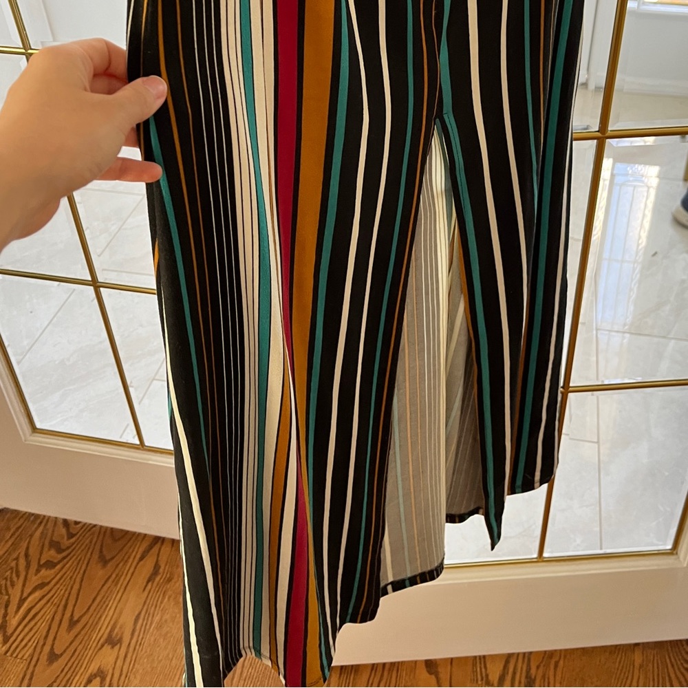 Striped Multi-Color Maxi Dress with Front Knot Detail - Picture 5 of 6